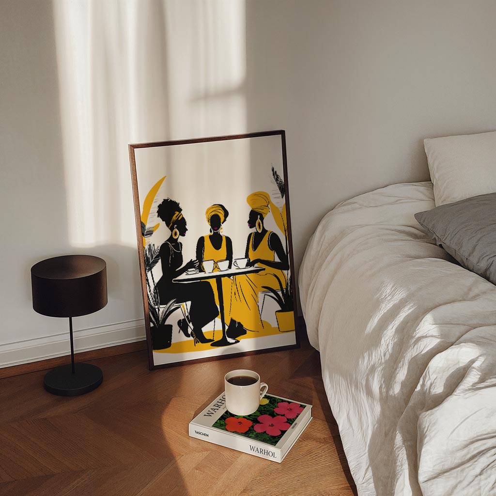 Stijlvolle Vrouwen aan de Koffietafel Poster-WallArtistic