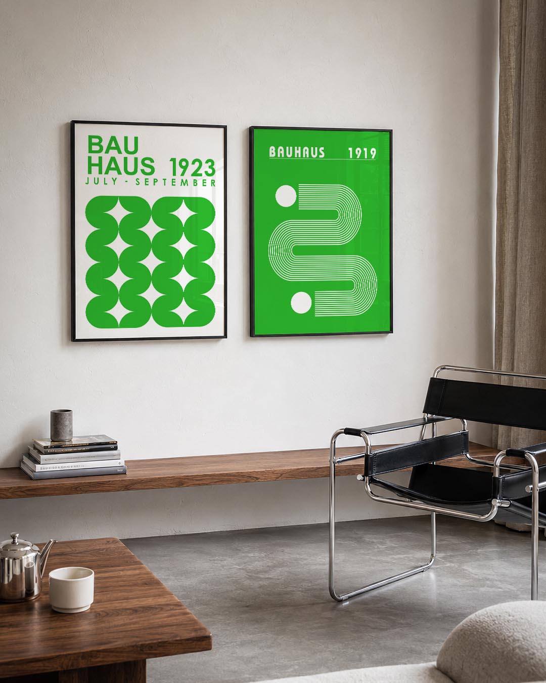 Groene vormritme Posterset