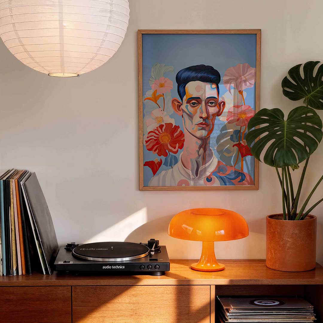 Portret met bloemen Poster