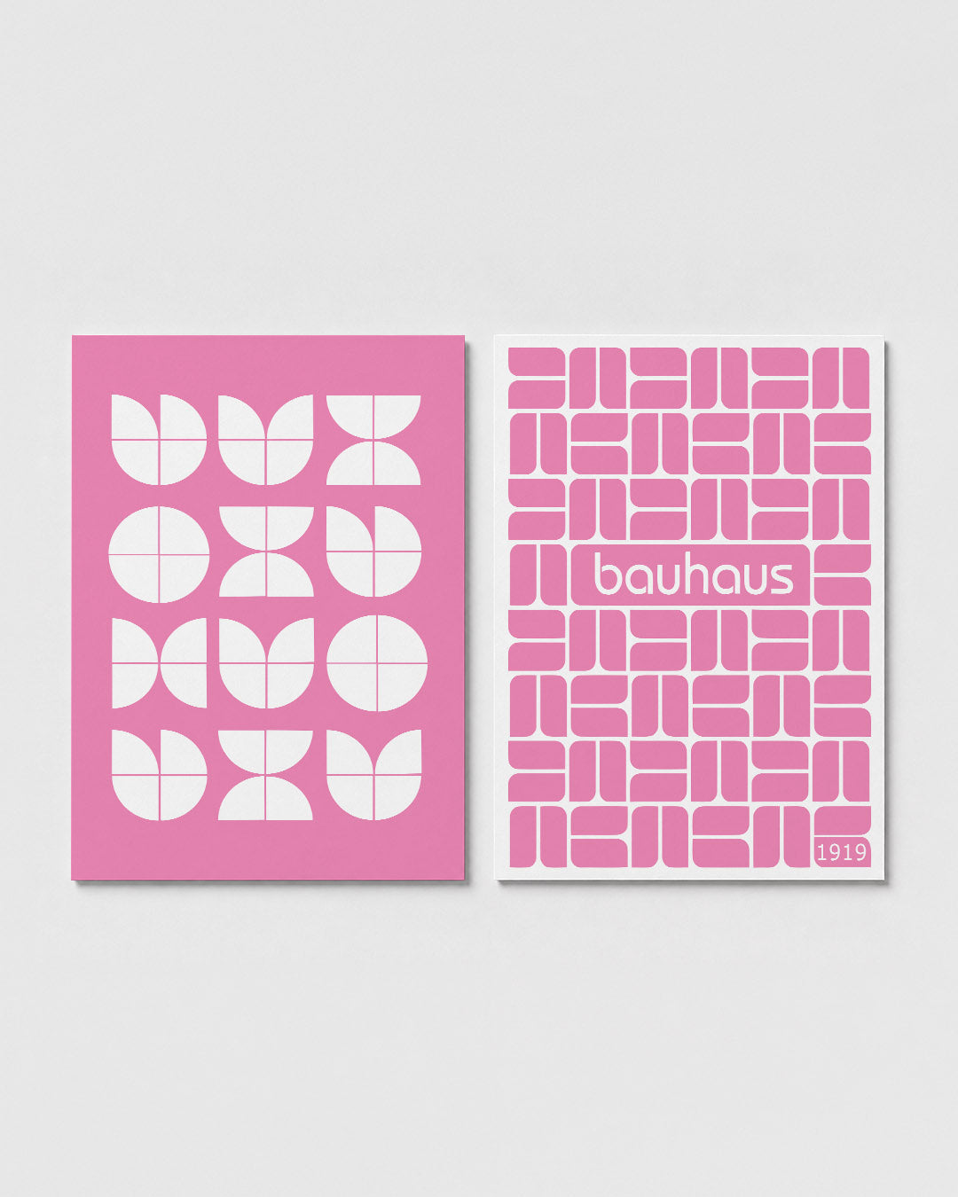 Vormenspel in roze Posterset