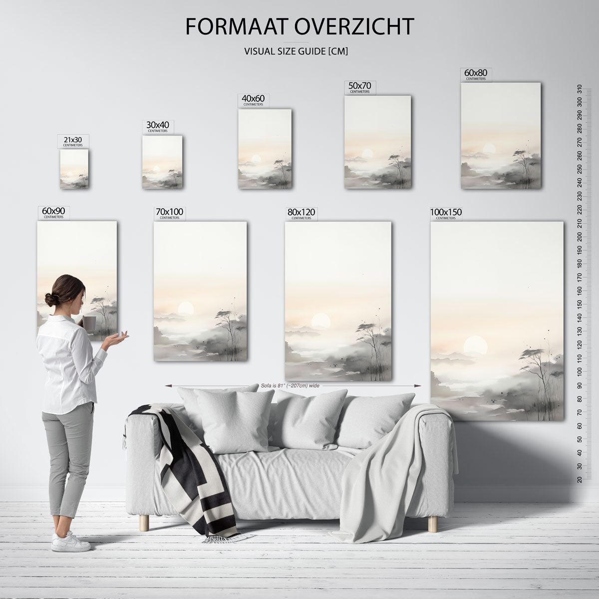 Zonsopgang met mist Poster