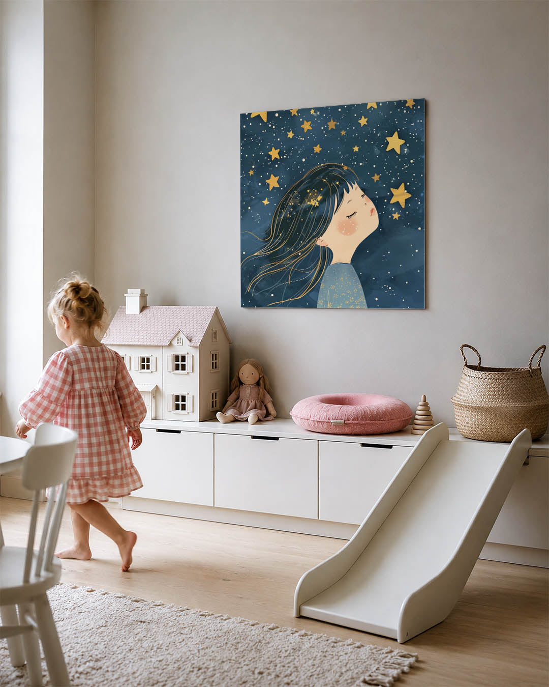 Dromerig sterrenkind Kunstwerk