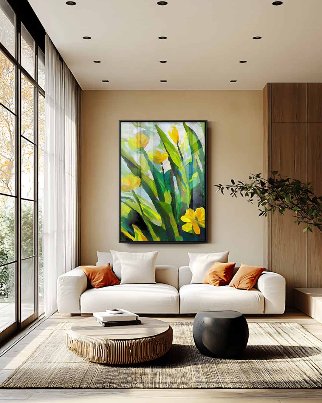 Zonnige Bloemvelden Kunstwerk-canvas-dibond-plexiglas-wanddecoratie-WallArtistic