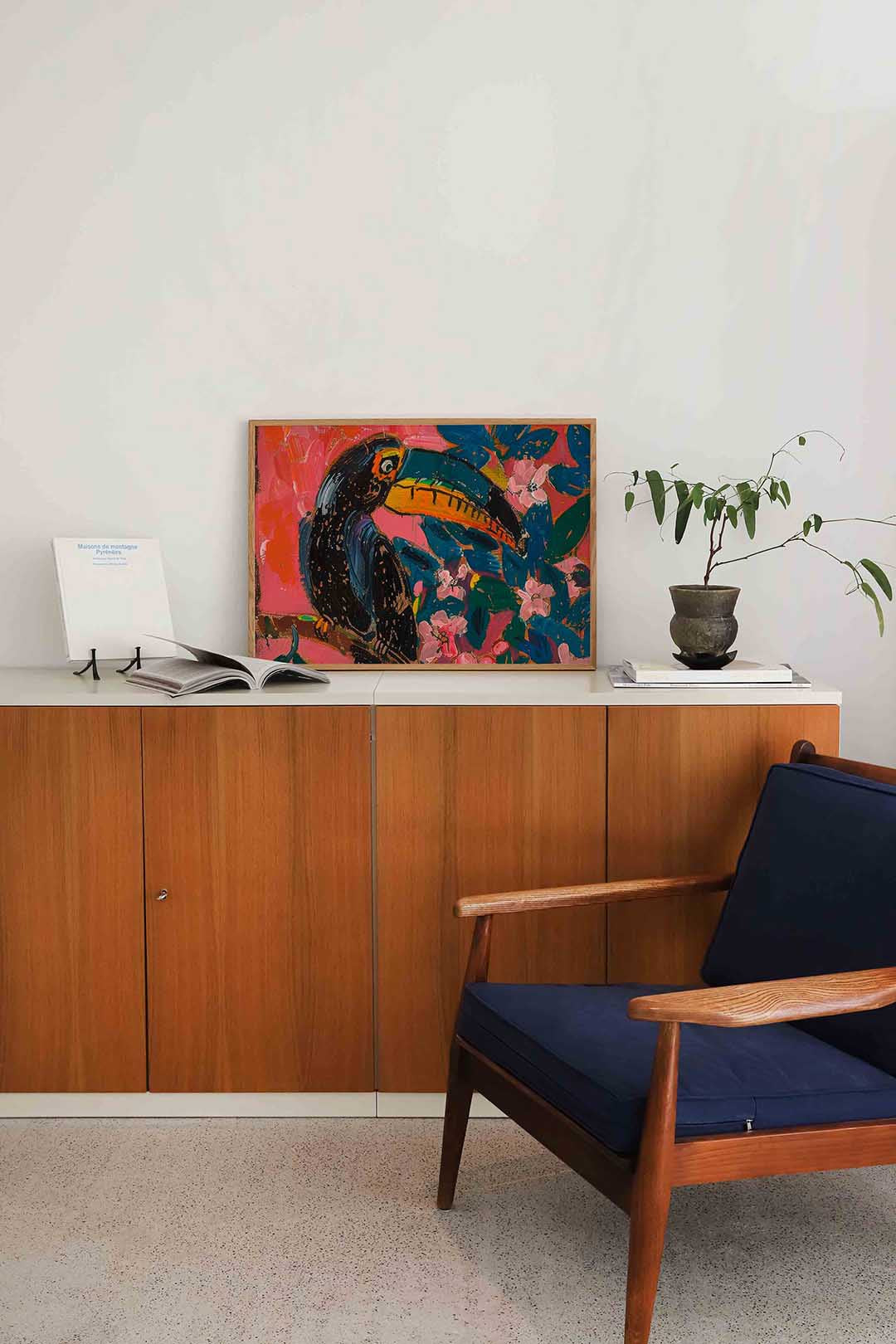 Toekan en bloemen Poster