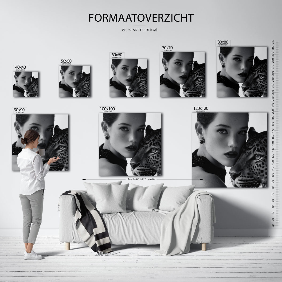 Vrouw en luipaard Poster
