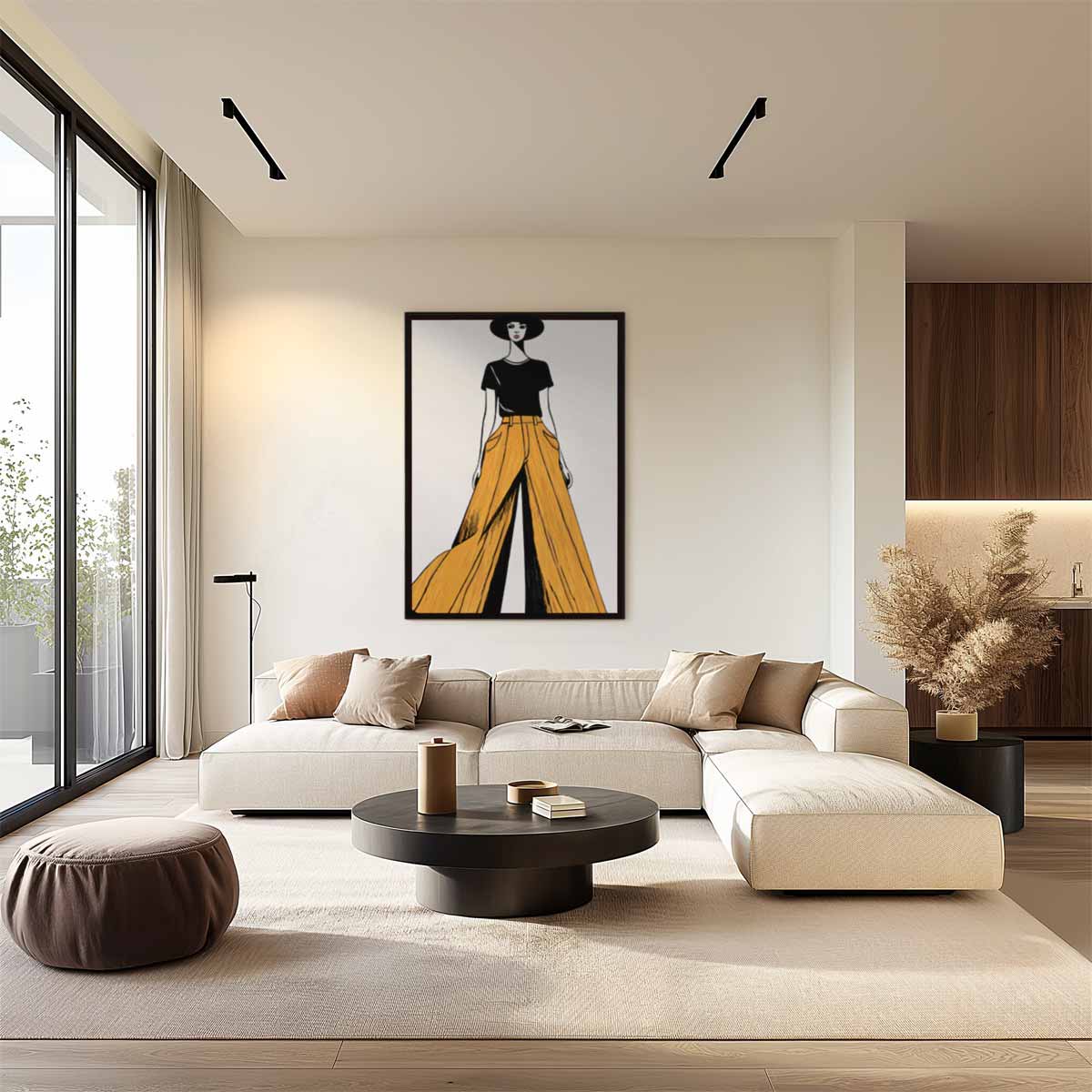 Stijlvolle Dames Silhouet Kunstwerk-canvas-dibond-plexiglas-wanddecoratie-WallArtistic