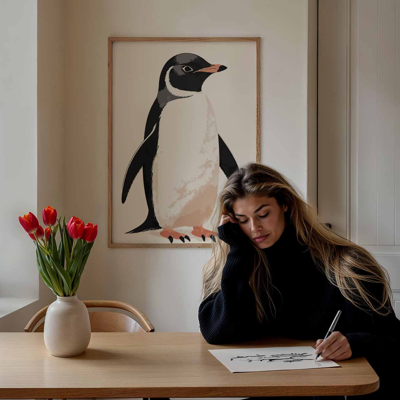 Stijlvolle Pinguïn Poster-WallArtistic