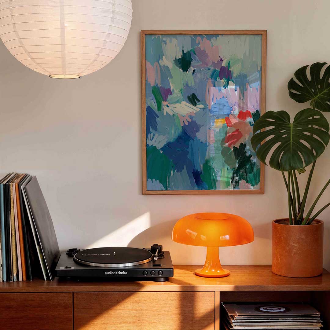Abstracte penseelstreken Poster