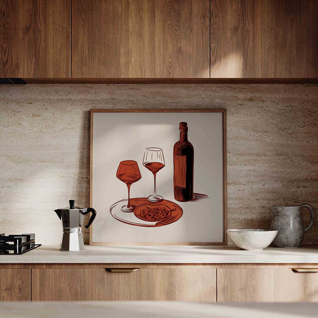 Wijn en diner Poster