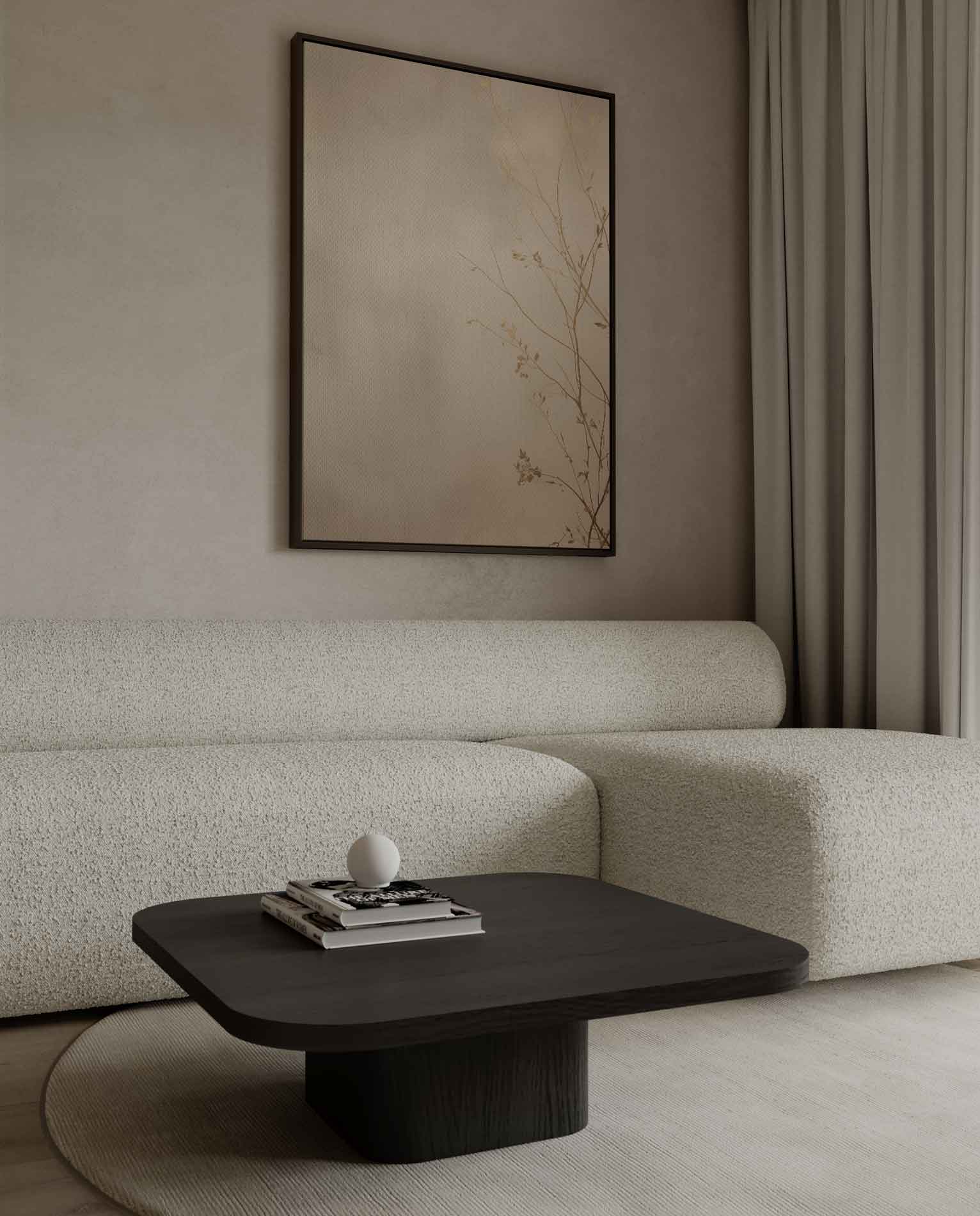 Gouden Zweepslag: Minimalistische Takken Kunstwerk-canvas-dibond-plexiglas-wanddecoratie-WallArtistic