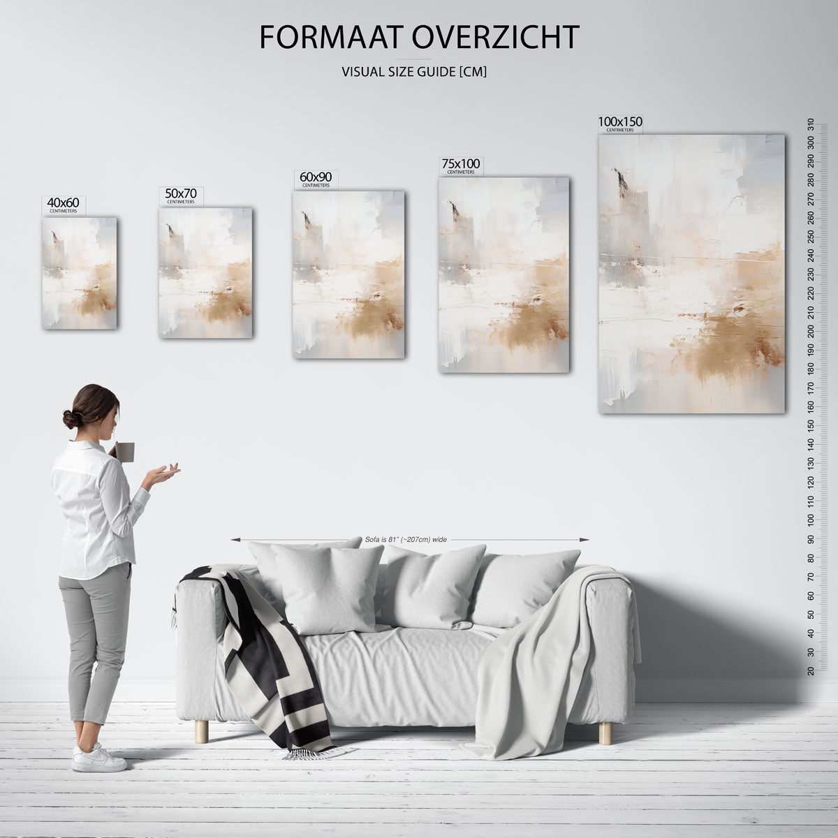Rustige kleurencompositie Kunstwerk