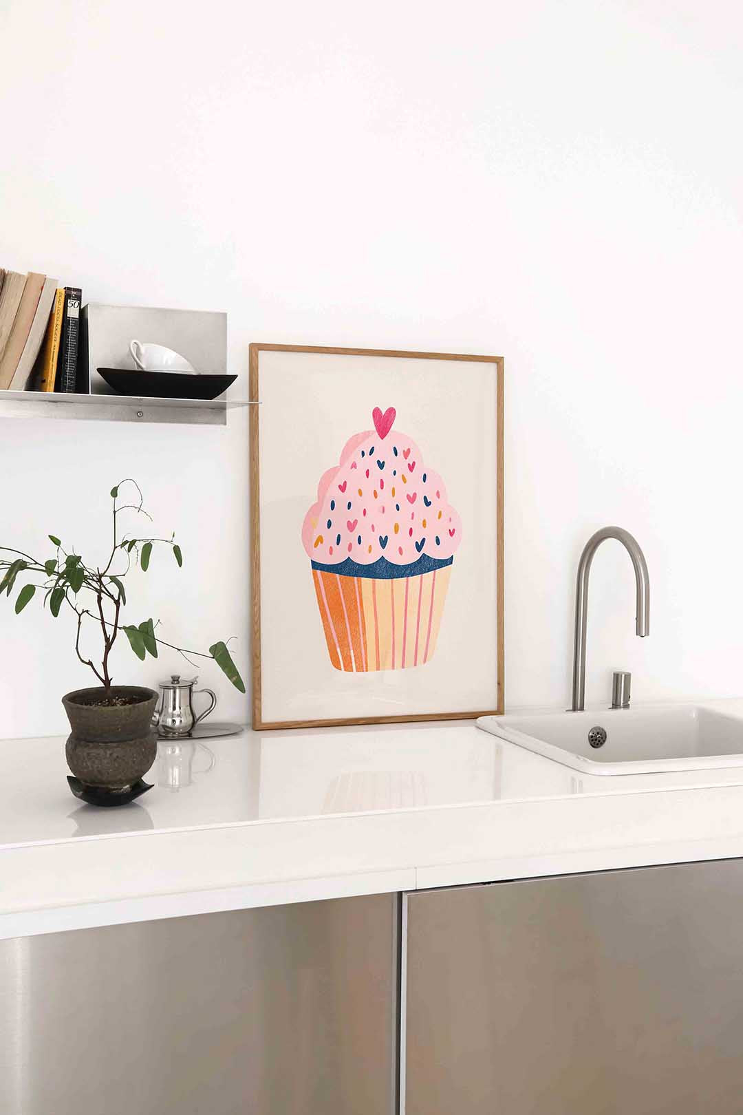 Cupcake met hartjes Poster