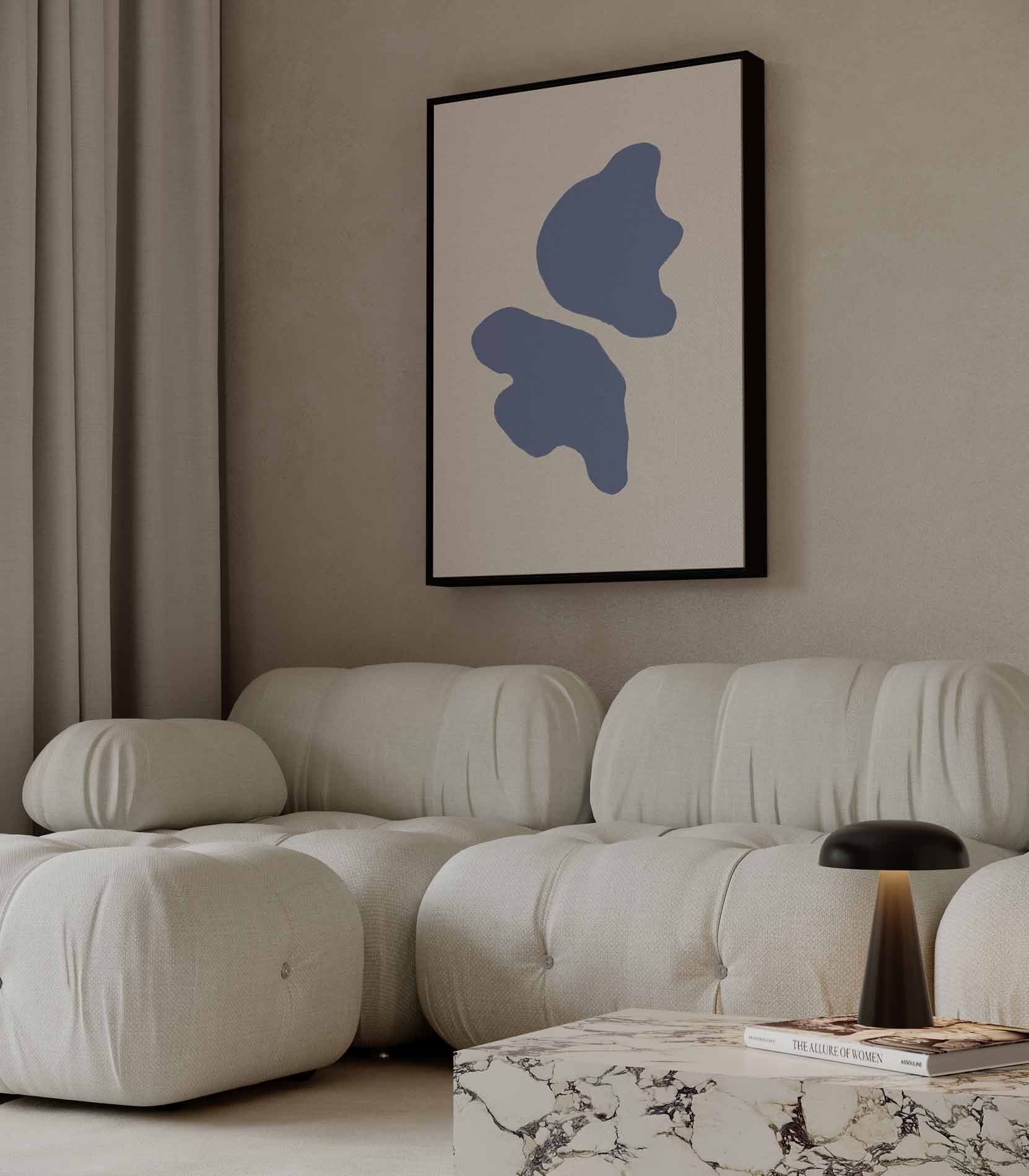 Speelse Paarse Vormen Kunstwerk-canvas-dibond-plexiglas-wanddecoratie-WallArtistic