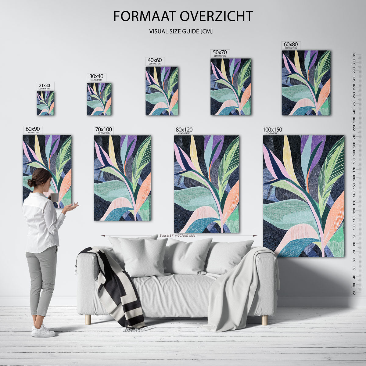 Bladeren in kleurrijke patronen Poster