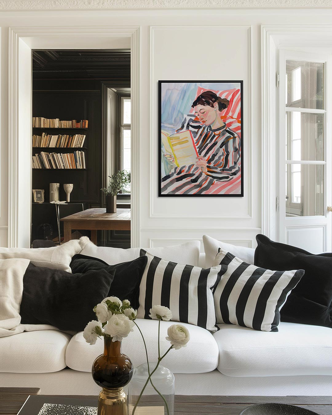 Lezende vrouw Kunstwerk