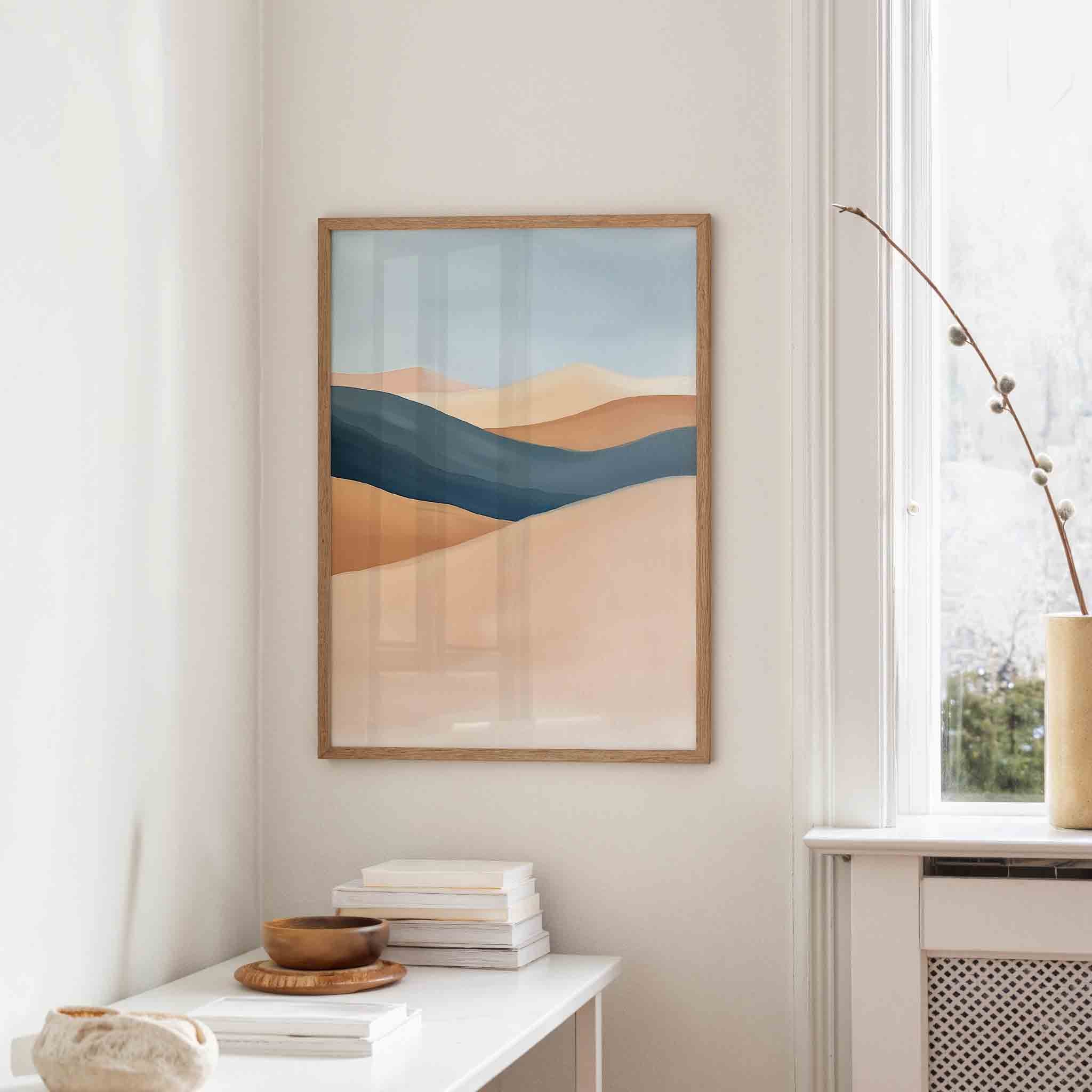 Landschap met golvende lijnen Poster