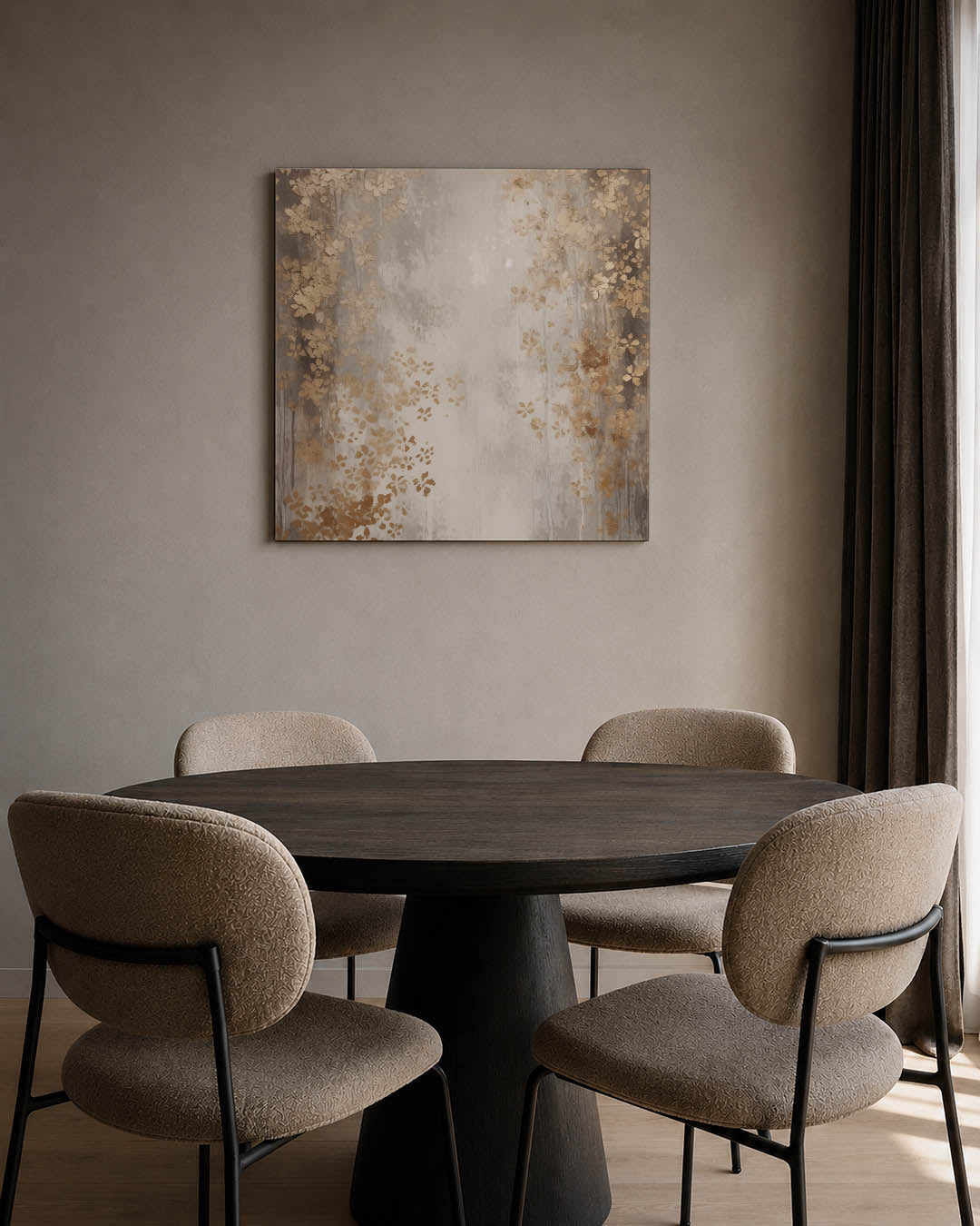 Gouden bloemmotief Kunstwerk