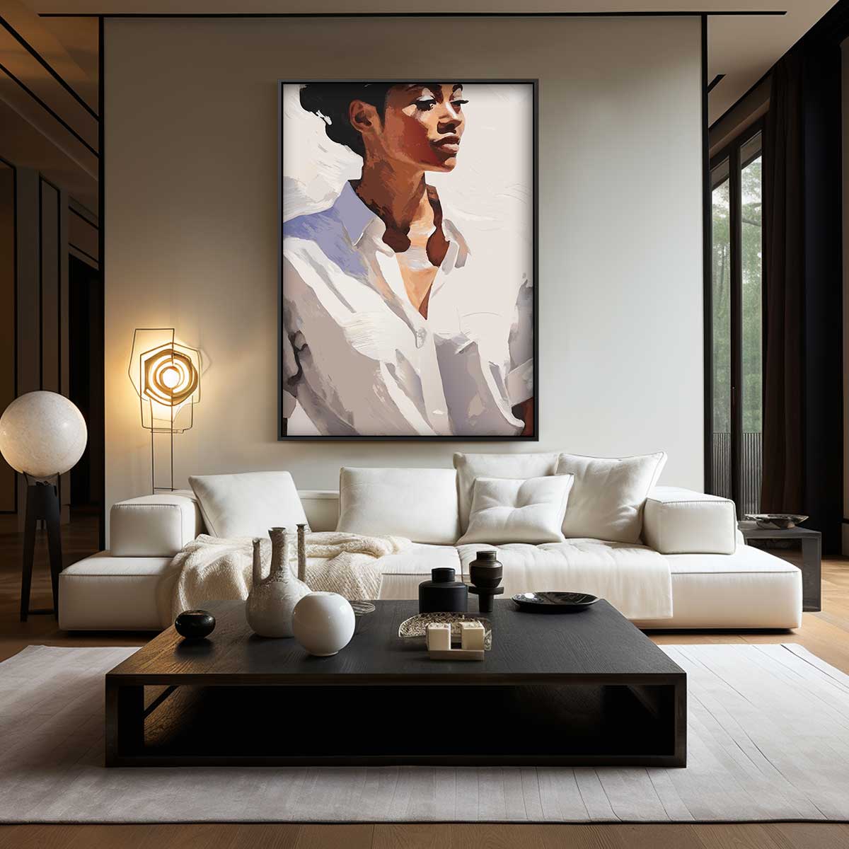 Elegantie in Wit Kunstwerk-canvas-dibond-plexiglas-wanddecoratie-WallArtistic