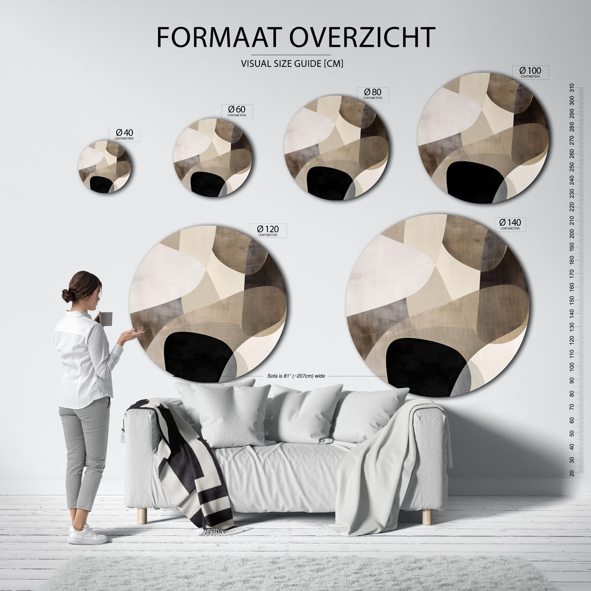 Abstracte vormen Muurcirkel