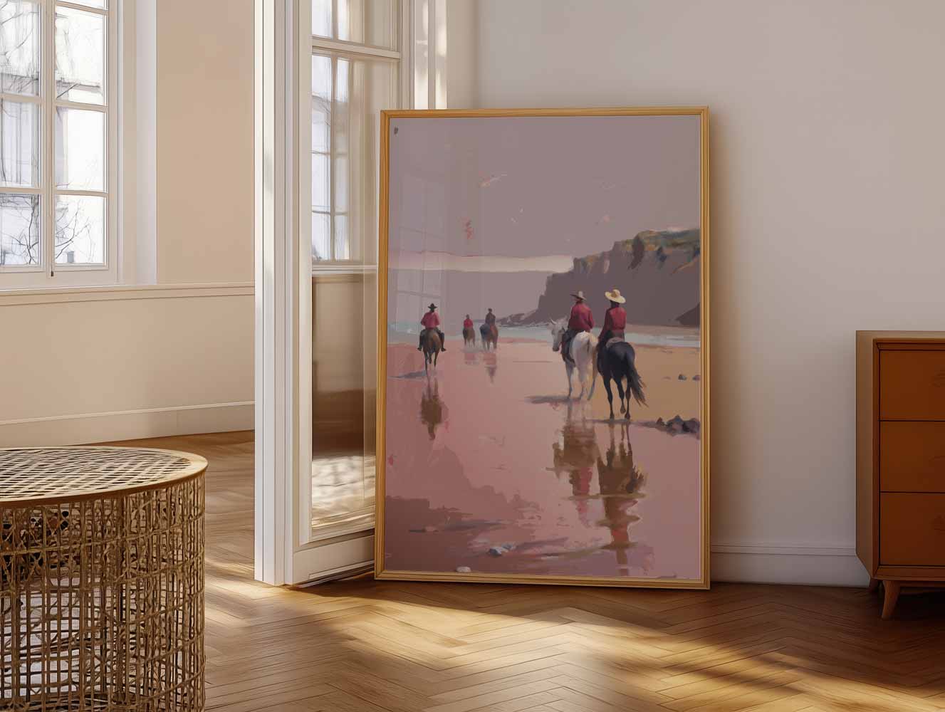 Cowboys op het Strand Poster-WallArtistic