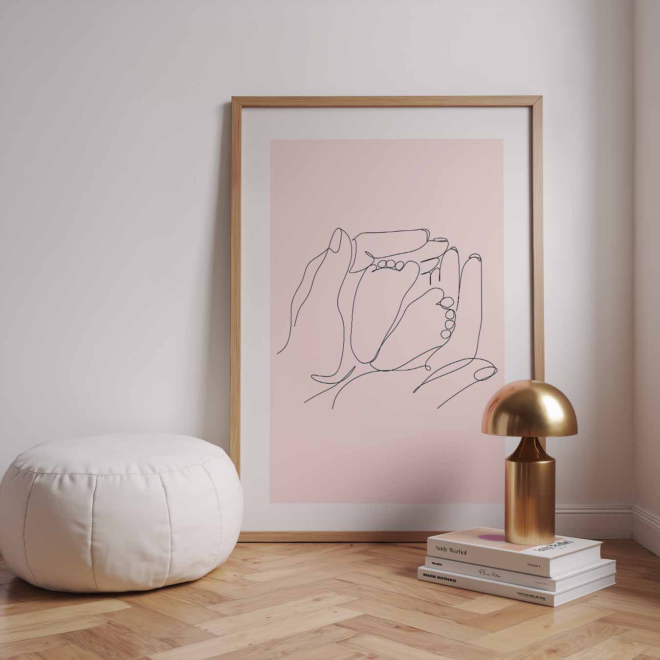 Liefdevolle Omhelzing Lijntekening Poster-WallArtistic