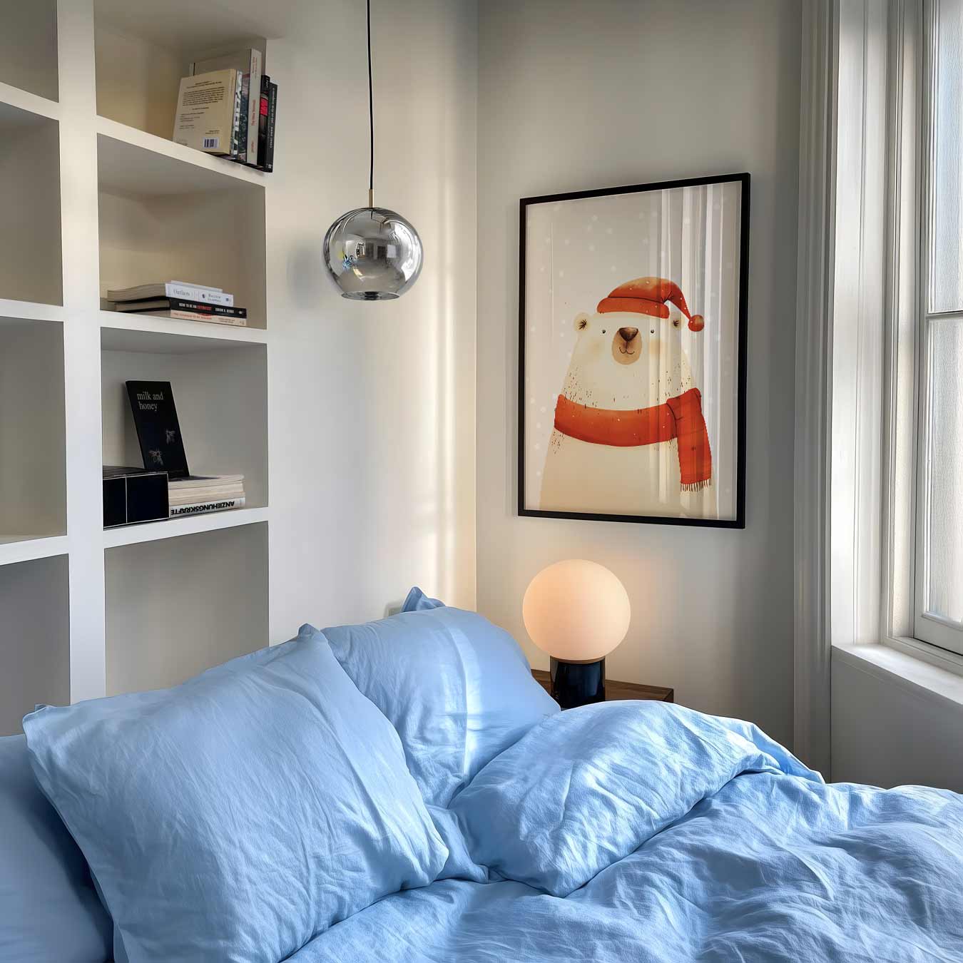 Winterse IJsbeer Met Muts Poster-WallArtistic