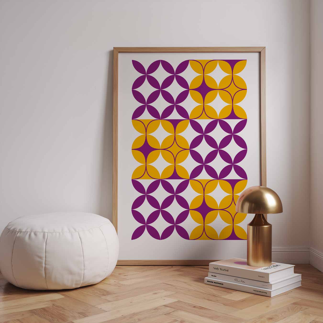 Retro Bloemen Patroon Poster-WallArtistic