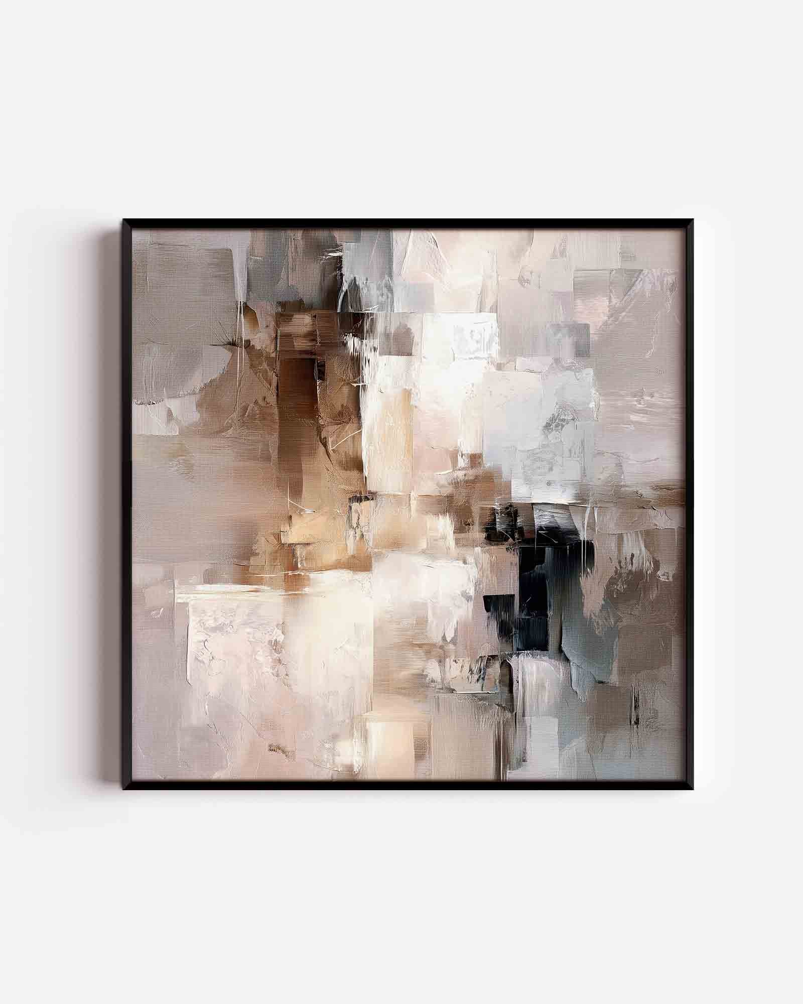 Abstracte beige en bruine Poster