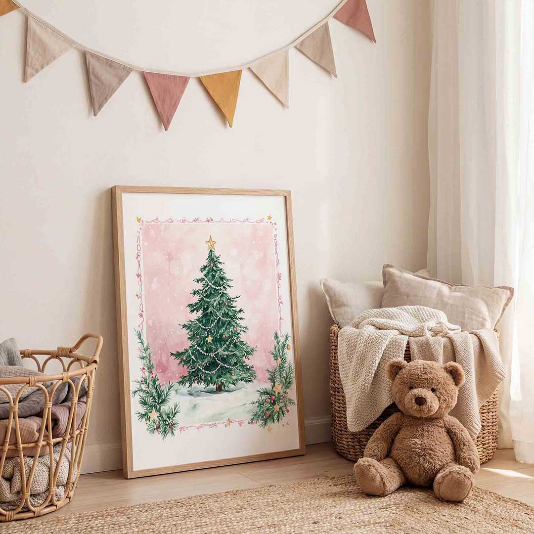 Kerstboom met sterren Poster