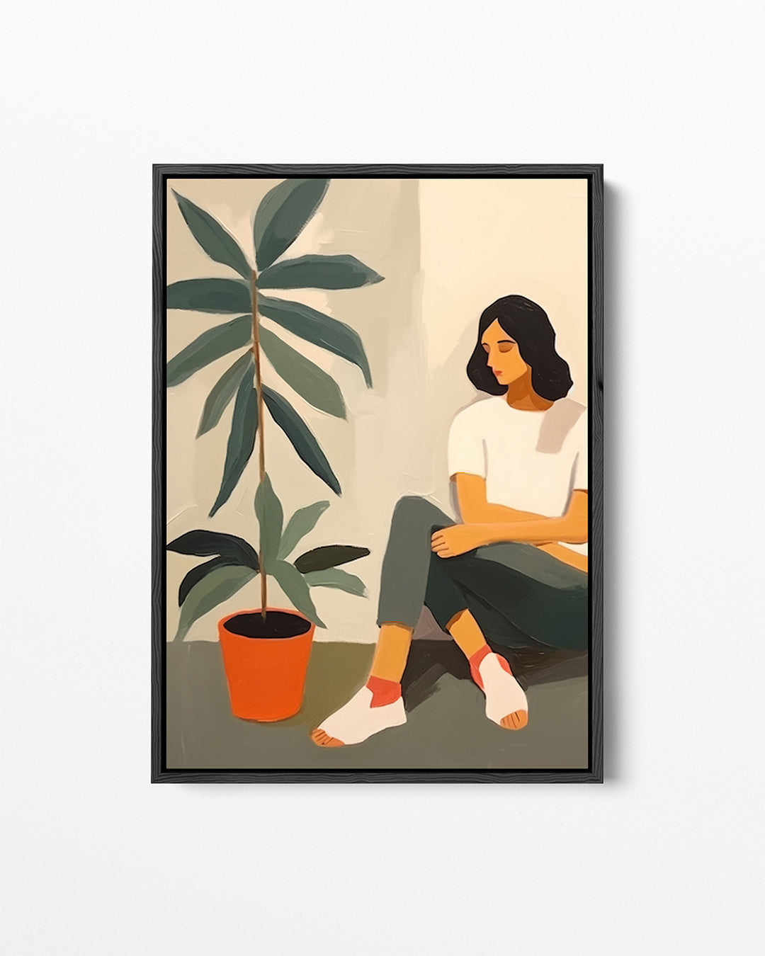 Vrouw met plant Kunstwerk