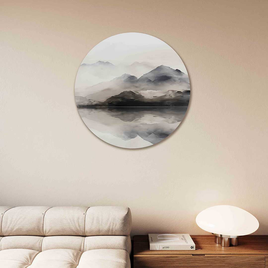 Berglandschap reflectie Muurcirkel