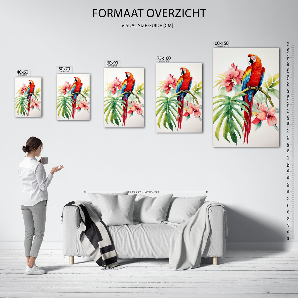Vrolijke papegaai Kunstwerk