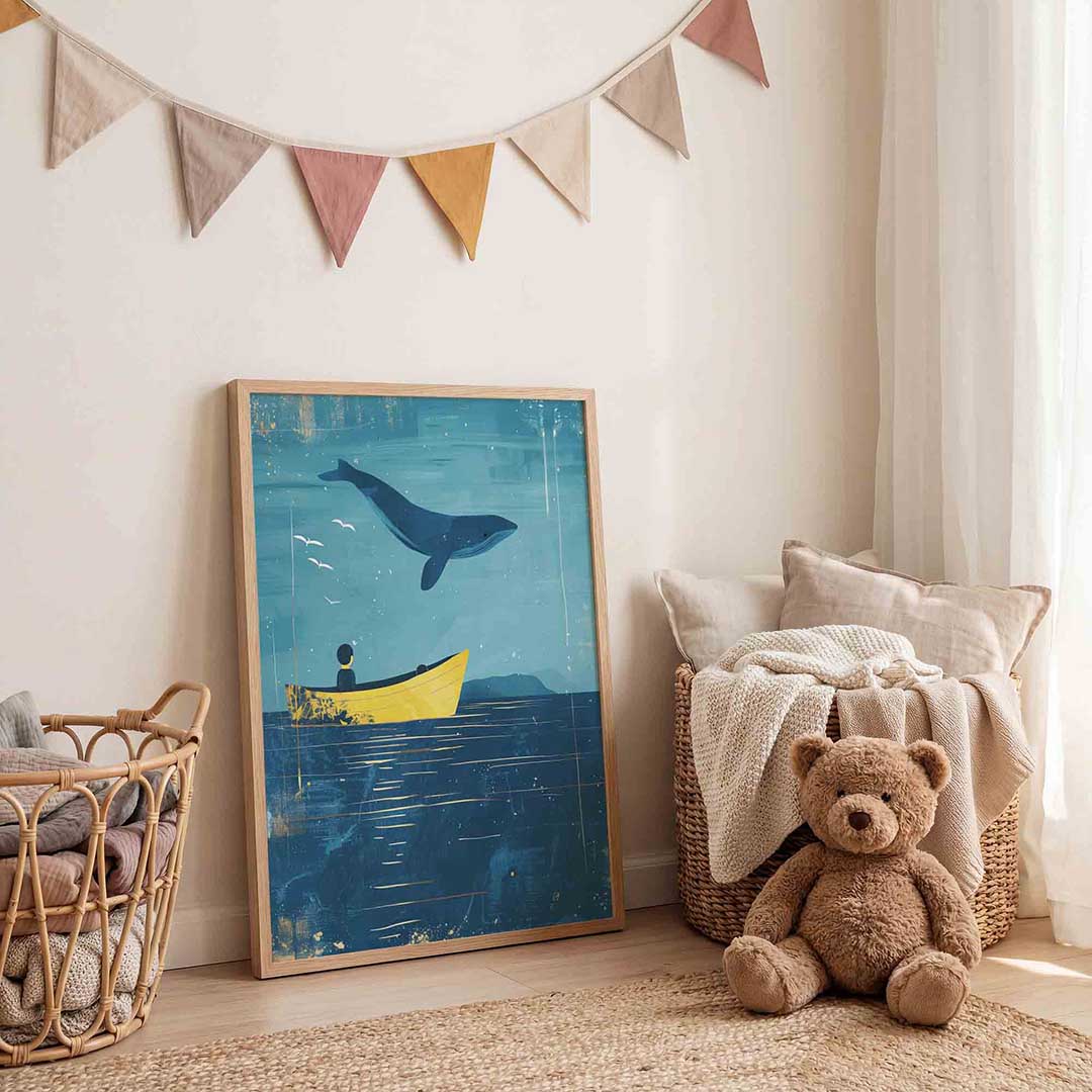 Walvis en boot Poster