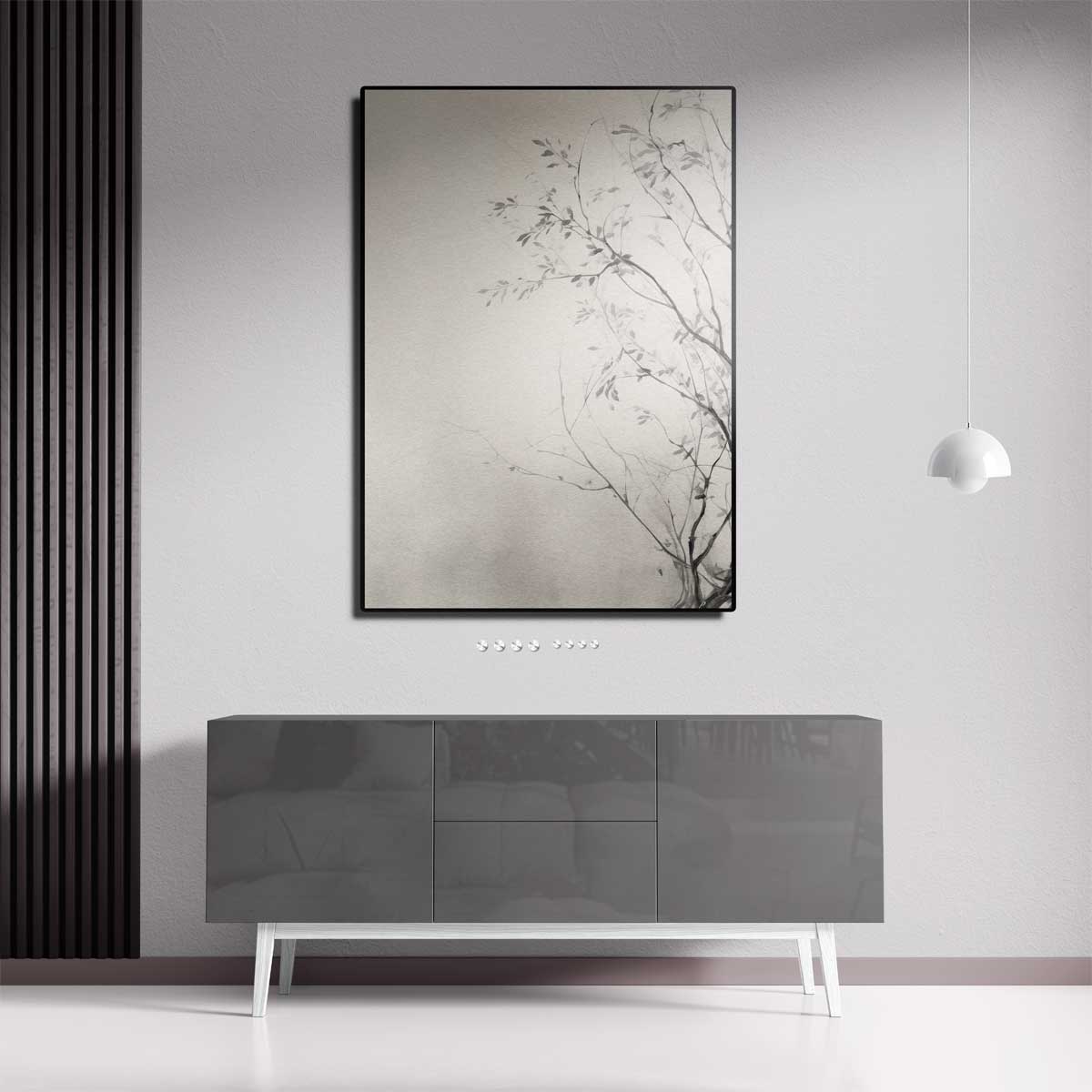 Minimalistische Natuur Schets Kunstwerk-canvas-dibond-plexiglas-wanddecoratie-WallArtistic
