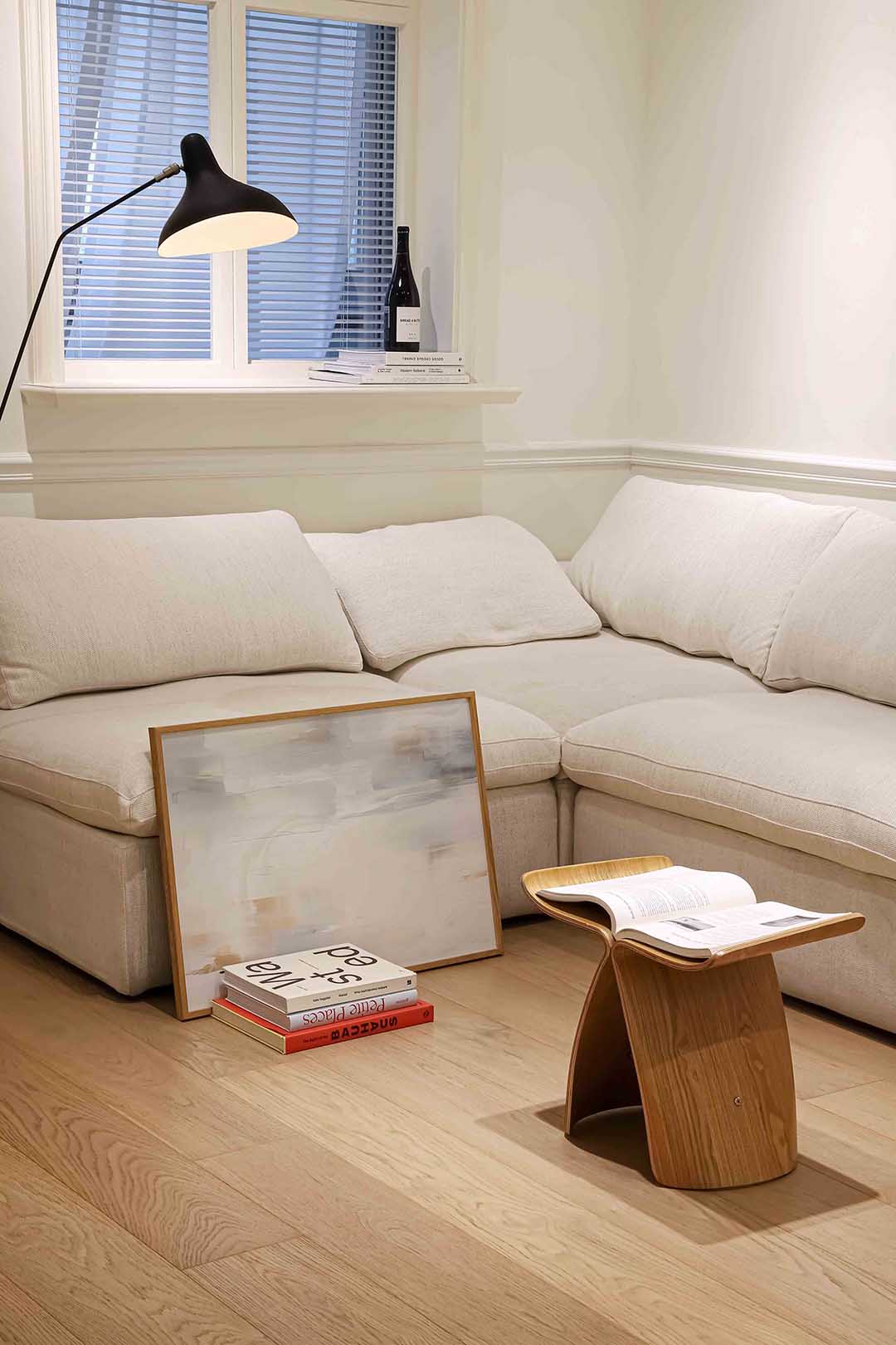 Abstracte beige en witte Poster