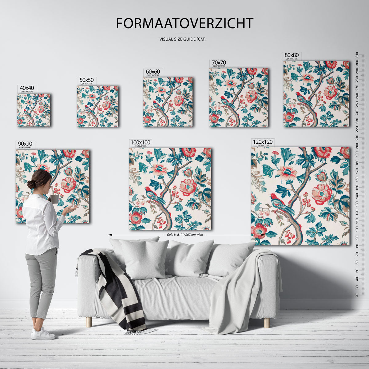 Vogel en bloemen Poster