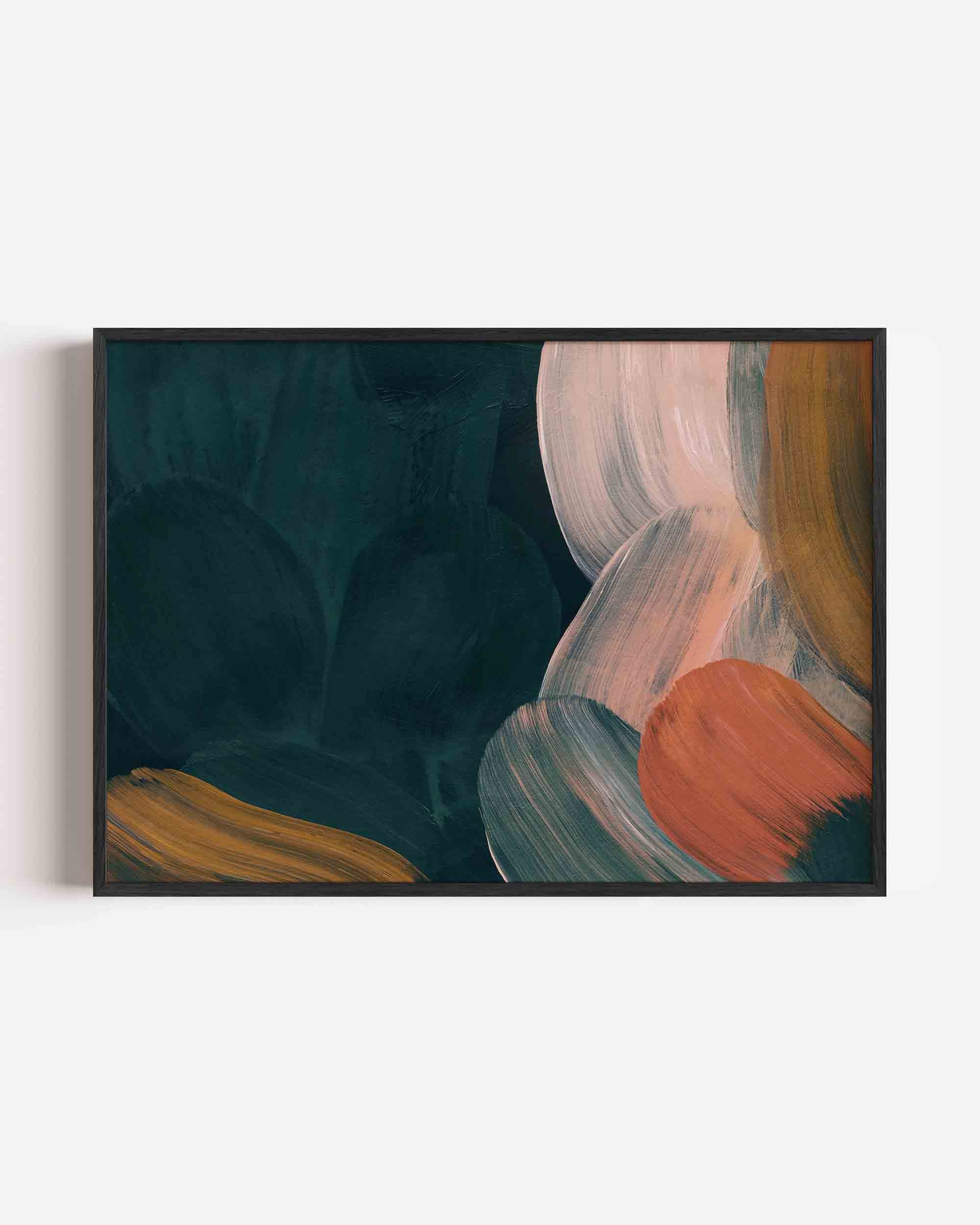 Abstracte penseelstreken Poster