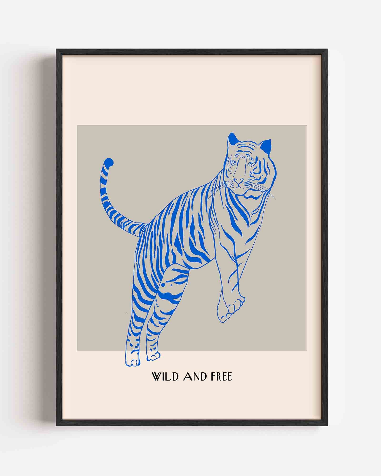 Blauwe tijger Poster