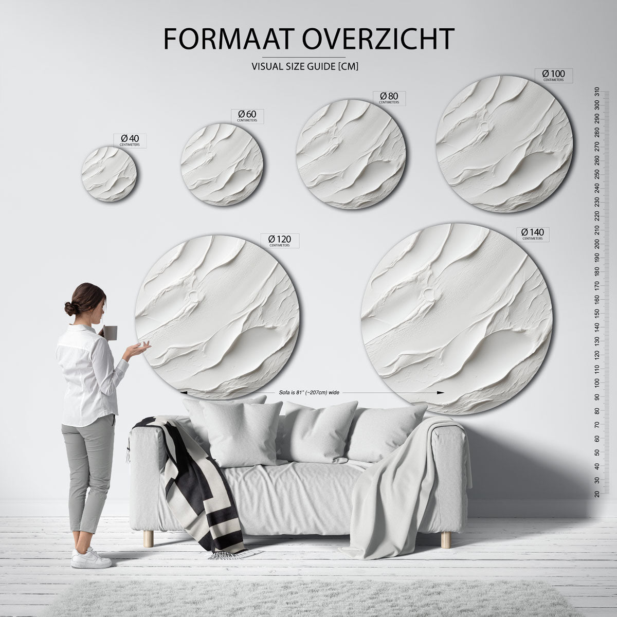 Textuur wit Muurcirkel