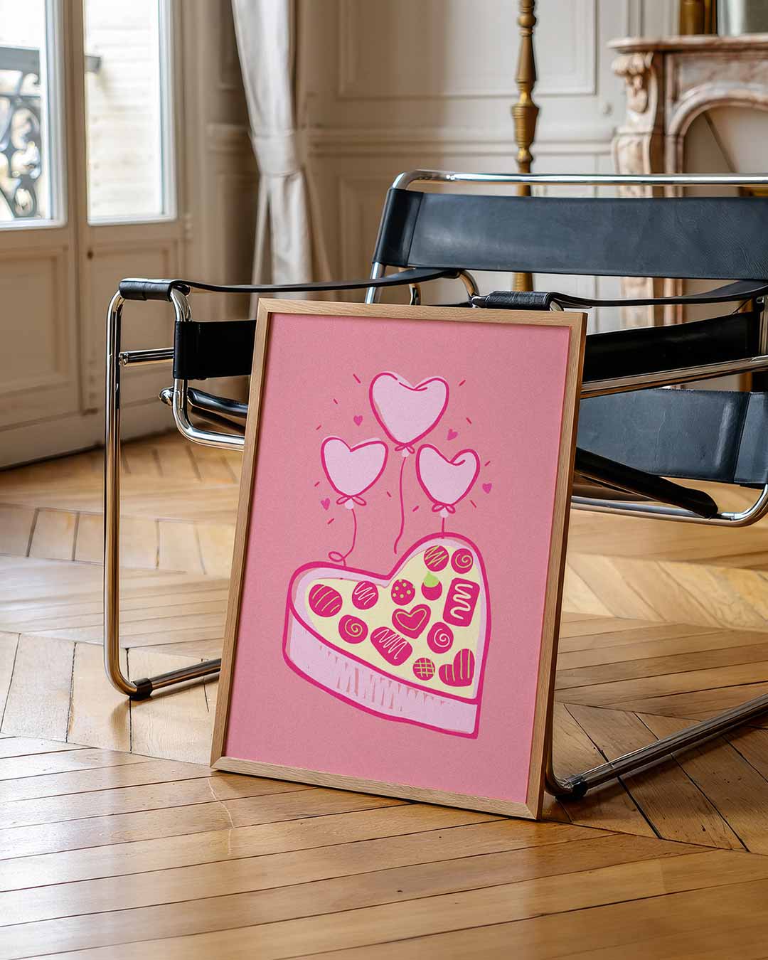 Hart en Chocolade Ballonnen Poster-WallArtistic