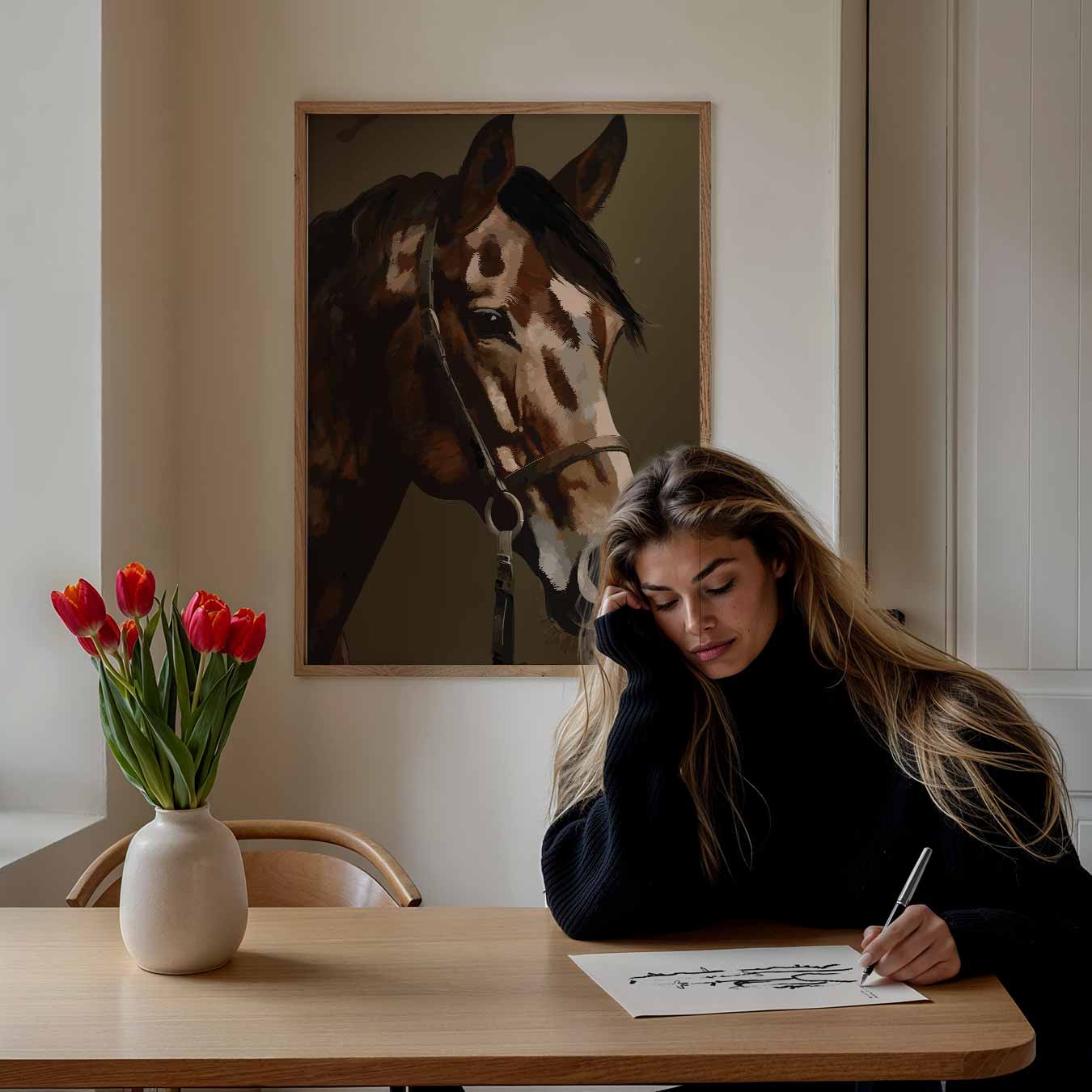 Elegante Paardenposter-WallArtistic