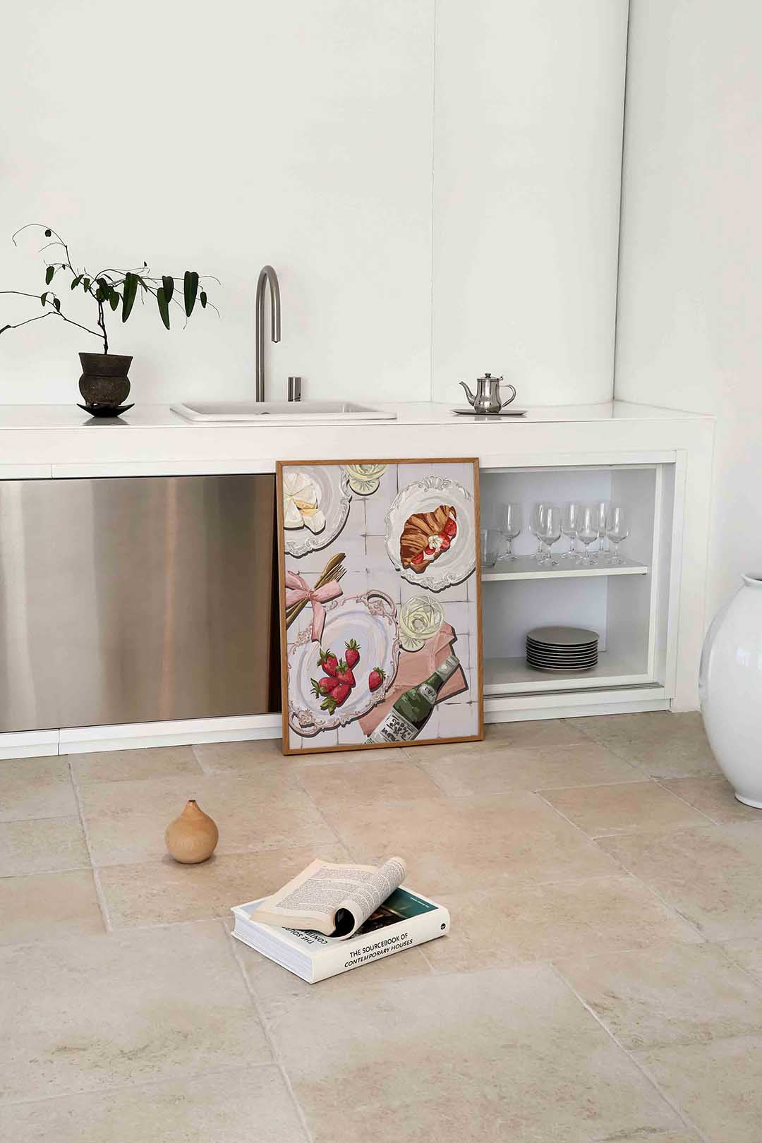Ontbijt met aardbeien Poster