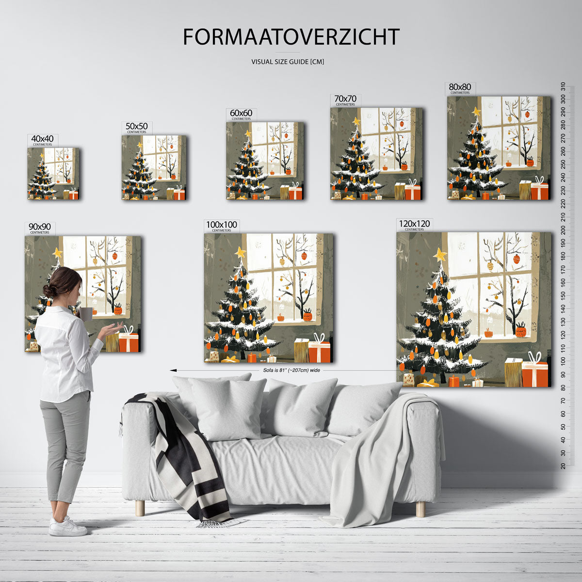 Kerstboom en cadeaus Poster
