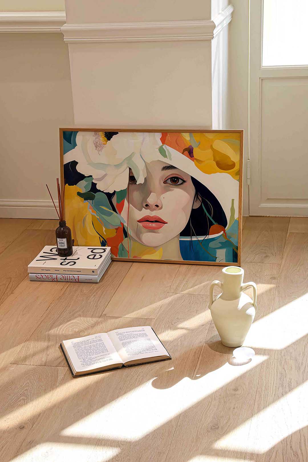 Vrouw met bloemen Poster