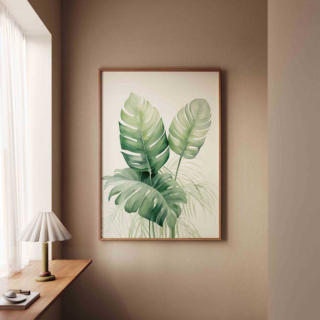 Monstera bladeren Poster