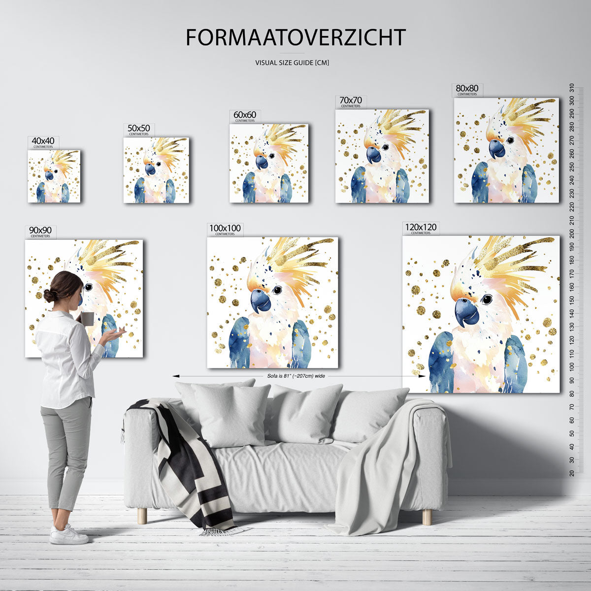 Papegaai met gouden stippen Poster