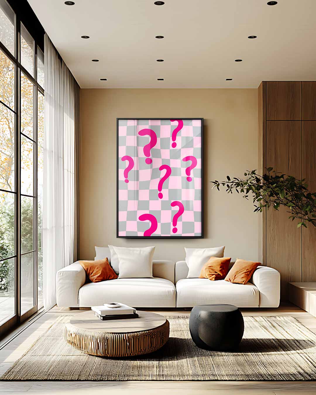 Verwrongen Vraagtekens Kunstwerk-canvas-dibond-plexiglas-wanddecoratie-WallArtistic
