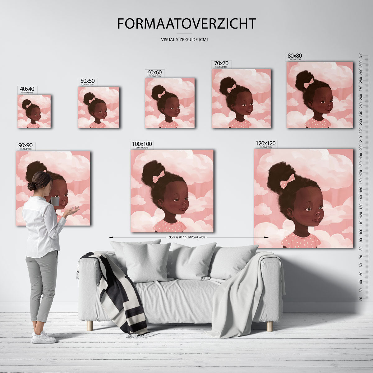 Meisje met wolken Poster