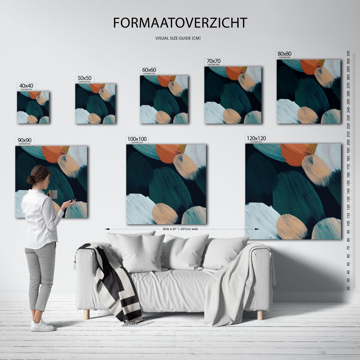 Abstracte penseelstreken Poster