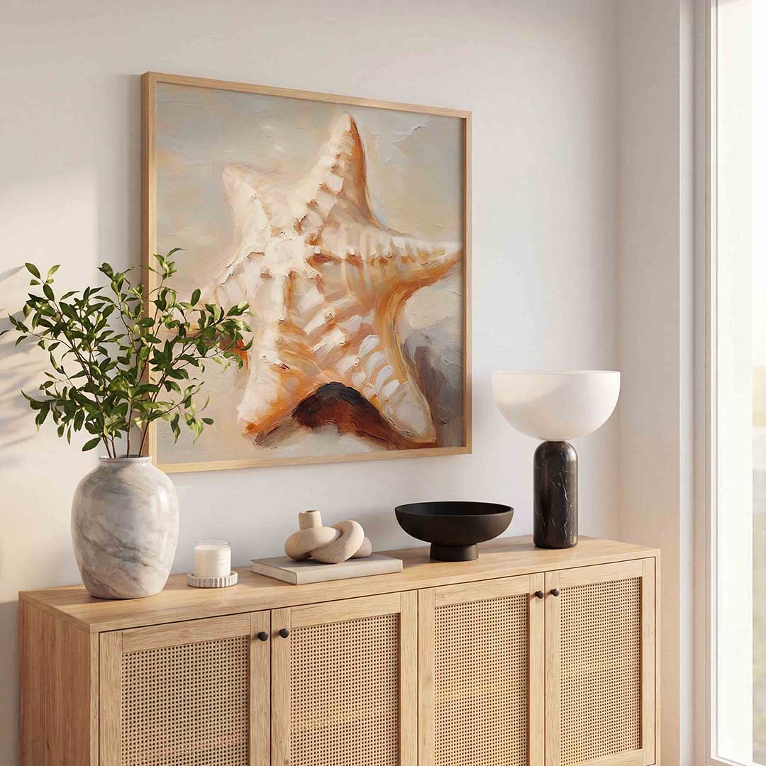 Zeester in beige Poster